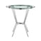 Armen Living Naomi and Chelsea 4-Piece Counter Height Dining Set in Brushed Stainless Steel and Gray Faux Leather SETNMCHGRBS4 - alternate 2